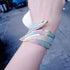 Sparkling Multi-Color Angel Wings Bracelet Punk Wristband Trendy Women Bracelet